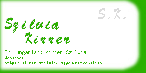 szilvia kirrer business card